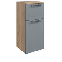 HIGHBOARD  - Edelstahlfarben/Eichefarben, MODERN, Holzwerkstoff/Metall (40/88,5/38cm) - Celina Home