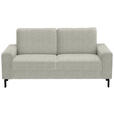 2-SITZER-SOFA  in Flachgewebe Naturfarben  - Schwarz/Naturfarben, Design, Textil/Metall (178/86/97cm) - Hom`in