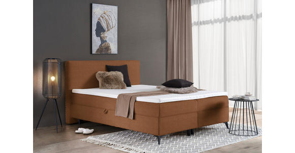 BOXBETT 140/200 cm in Rostfarben - Rostfarben/Schwarz, Design, Holz/Holzwerkstoff (140/200cm) - Xora