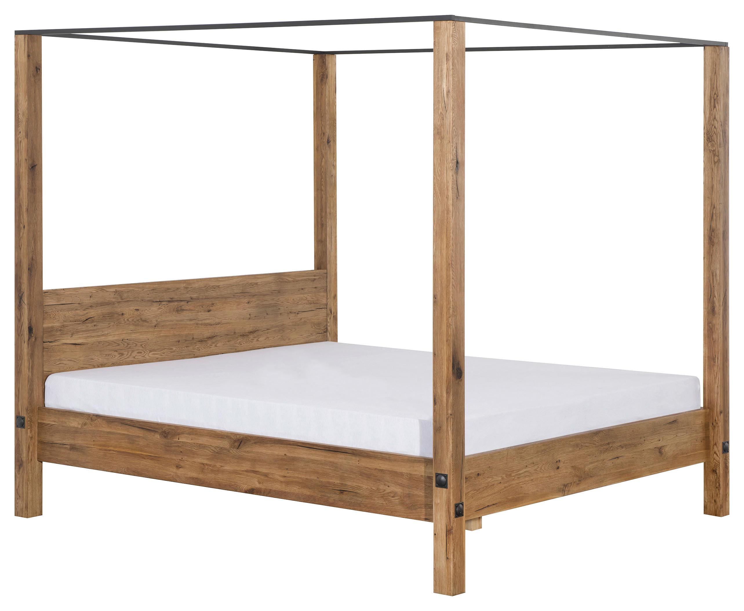 HIMMELBETT 160/200 cm,  in Mooreichefarben, Befestigungsmaterial,  - Mooreichefarben, MODERN, Holz (160/200cm) - Livetastic