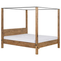 HIMMELBETT 160/200 cm,  in Mooreichefarben, Befestigungsmaterial,  - Mooreichefarben, MODERN, Holz (160/200cm) - Livetastic