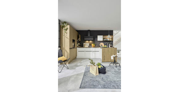 EINBAUKÜCHE - Eichefarben/Weiß, Design, Holzwerkstoff - Dieter Knoll