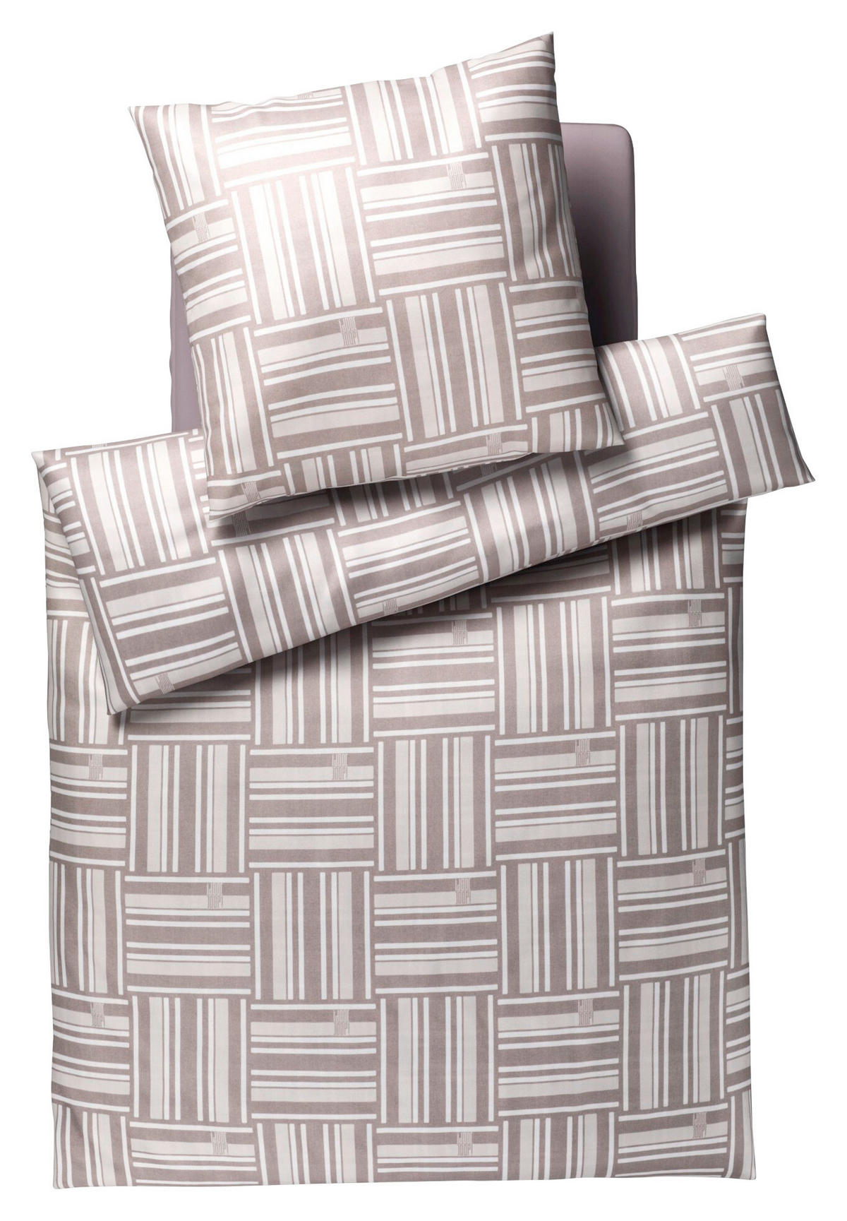 WENDEBETTWÄSCHE Makosatin 155/220 cm  - Sandfarben, Design, Textil (155/220cm) - Joop!