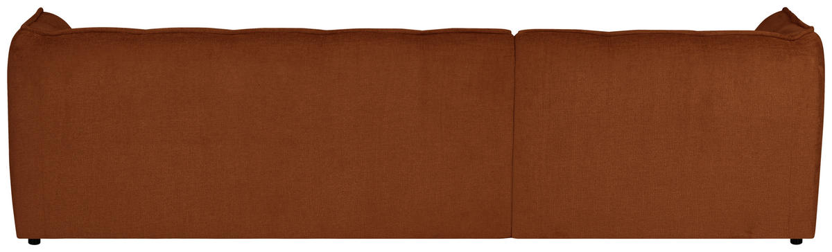 ECKSOFA LIVOLI in Chenille Rostfarben  260/218 cm  - Rostfarben/Schwarz, Design, Textil (260/218cm) - MID.YOU