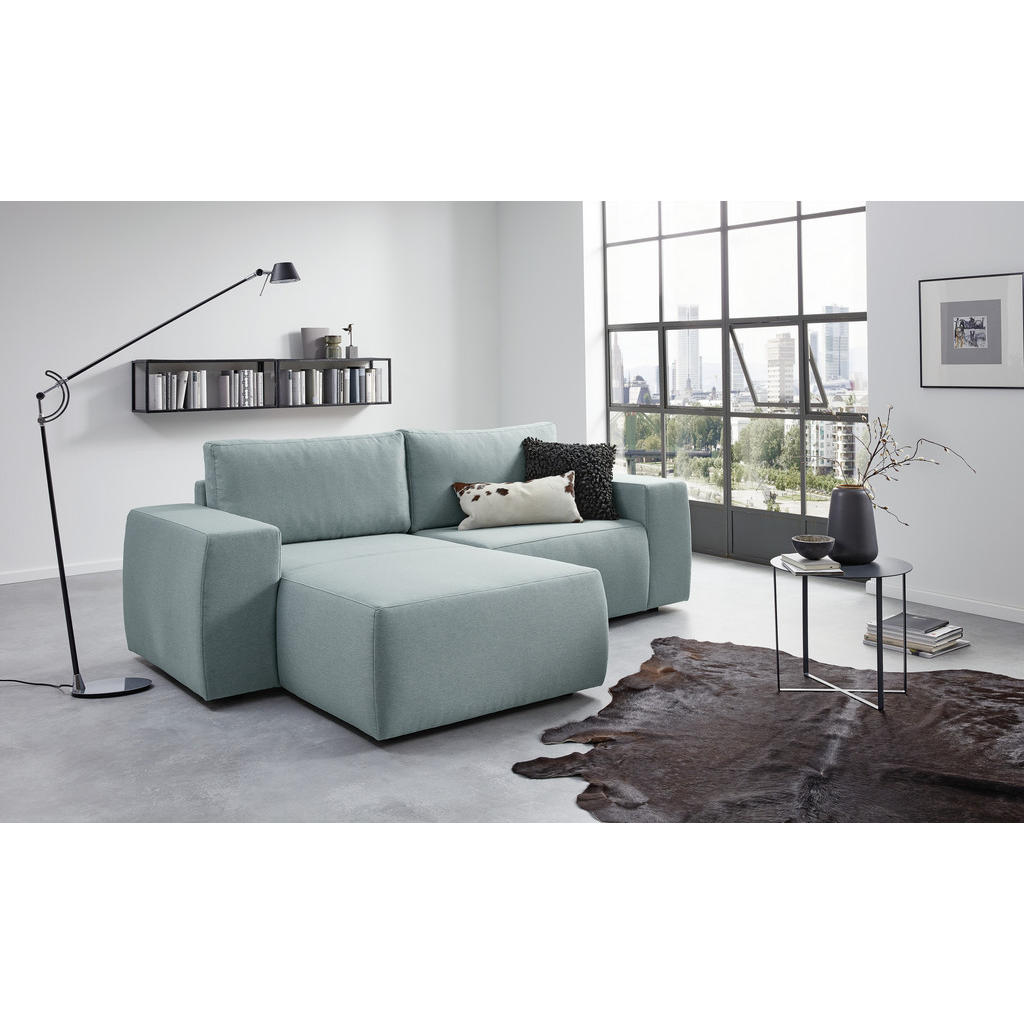 Thumbnail - Looks by W.Joop Ecksofa Looks II, Hellblau, Textil, Uni, 3-Sitzer, L-Form, 242x160 cm, Made in EU, Wohnzimmer, Sofas & C...