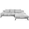 ECKSOFA Hellgrau Chenille  - Hellgrau/Schwarz, MODERN, Textil/Metall (290/182cm) - Hom`in