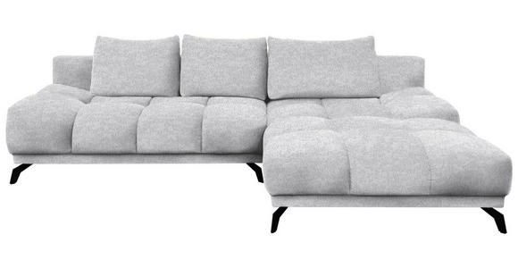 ECKSOFA in Chenille Hellgrau  - Hellgrau/Schwarz, MODERN, Textil/Metall (290/182cm) - Hom`in