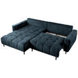 ECKSOFA Blau Chenille  - Blau/Schwarz, KONVENTIONELL, Holz/Textil (180/266cm) - Carryhome