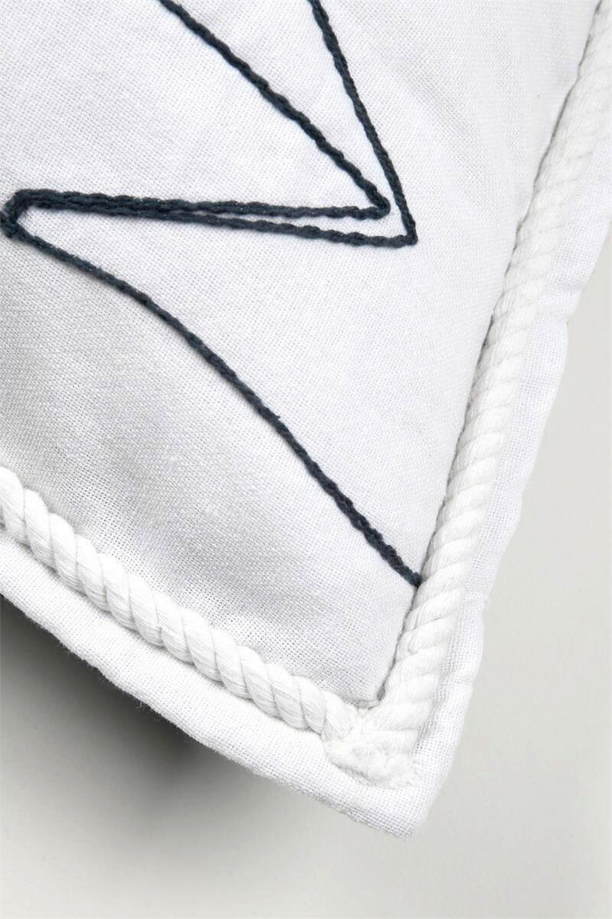 OKRASNA BLAZINA  Amiral 50/50/10 cm            - bela/temno modra, Basics, tekstil (50/50/10cm)