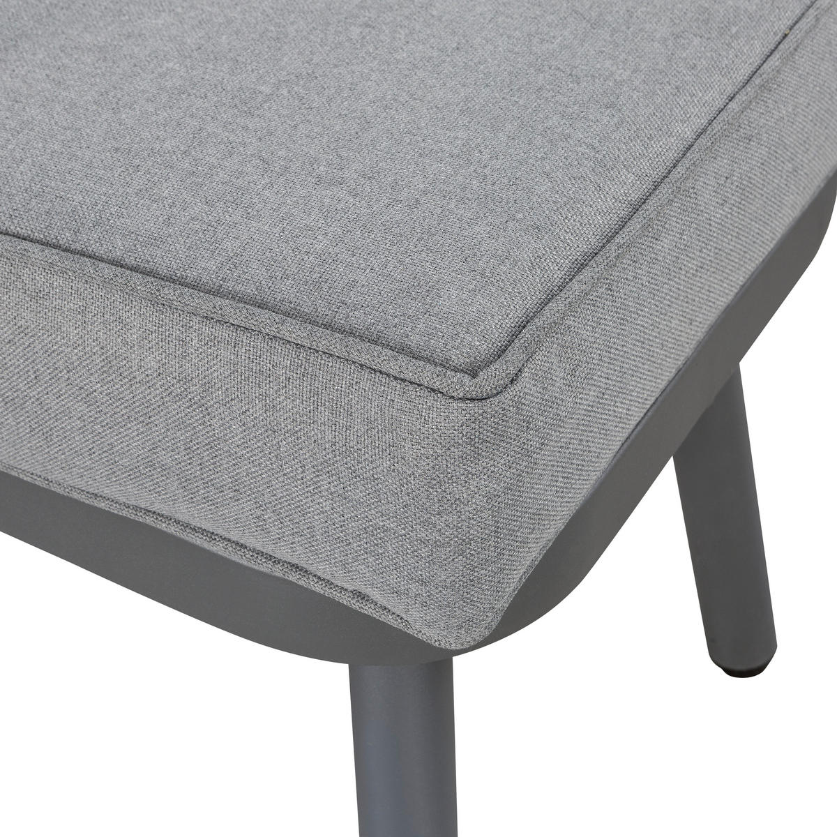 VRTNA LOUNGE GARNITURA tkanina jeklo  - siva, Moderno, kovina/umetna masa (224/220cm) - Ambia Garden