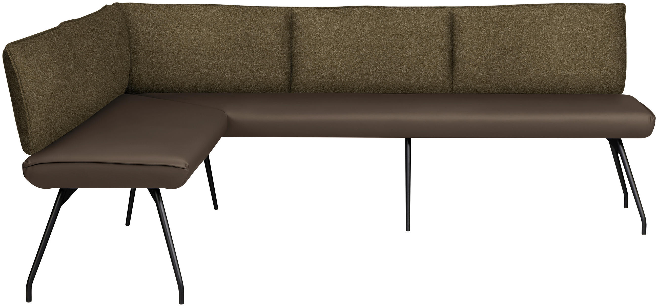 ECKBANK 165/225 cm  in Braun  - Schwarz/Braun, Design, Textil/Metall (165/225cm) - Moderano