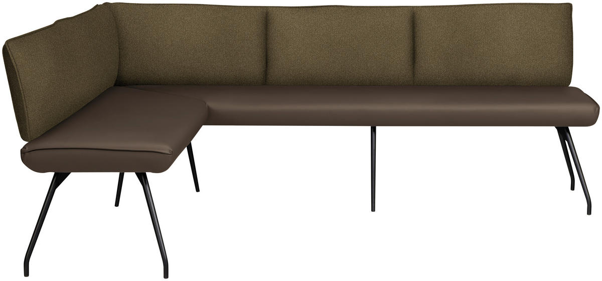 ECKBANK 165/225 cm  in Braun  - Schwarz/Braun, Design, Textil/Metall (165/225cm) - Moderano