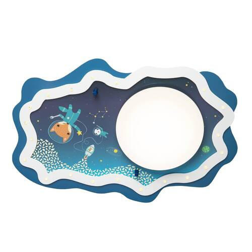 KINDERDECKENLEUCHTE Little Astronauts 75/48/12 cm   - Blau, Basics, Holz (75/48/12cm)