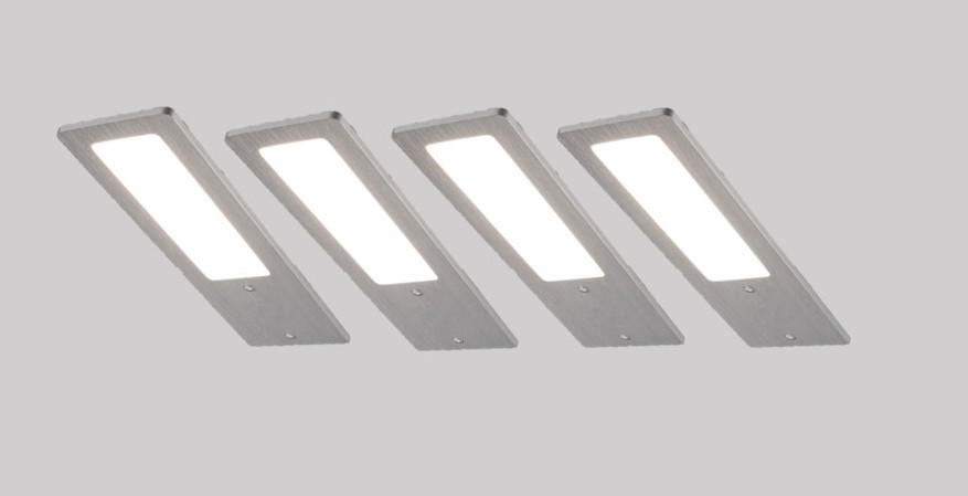 XXXLutz Unterbauleuchten-Set Alu 6x0.5x19 cm