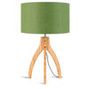 STOLNÍ LAMPA, nástěnný stmívač, 36/54 cm  - zelená/přírodní barvy, Trend, dřevo/textil (36/54cm) - Good & Mojo