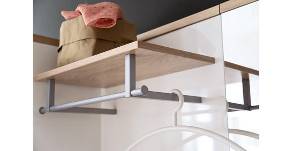 GARDEROBE 5-teilig in 160/201/35 cm - Eichefarben/Weiß, Design, Glas/Holz (160/201/35cm) - Moderano
