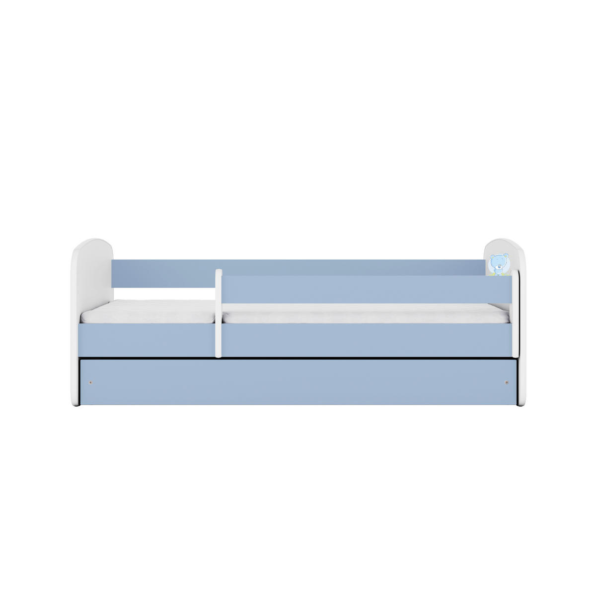 KINDER-/JUNIORBETT 80/160 cm  in Blau, Weiß  - Blau/Birkefarben, MODERN, Holz/Holzwerkstoff (80/160cm) - MID.YOU