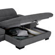 ECKSOFA in Webstoff Dunkelgrau  - Dunkelgrau/Schwarz, Design, Textil/Metall (265/180cm) - Carryhome