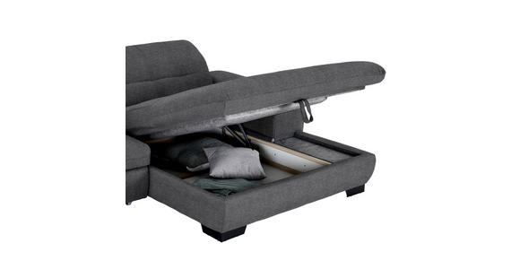 ECKSOFA in Webstoff Dunkelgrau  - Dunkelgrau/Schwarz, Design, Textil/Metall (265/180cm) - Carryhome