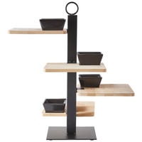 ETAGERE INKL. SCHÄLCHEN 4-stöckig - Schwarz/Naturfarben, Trend, Holz/Metall (32/35cm)