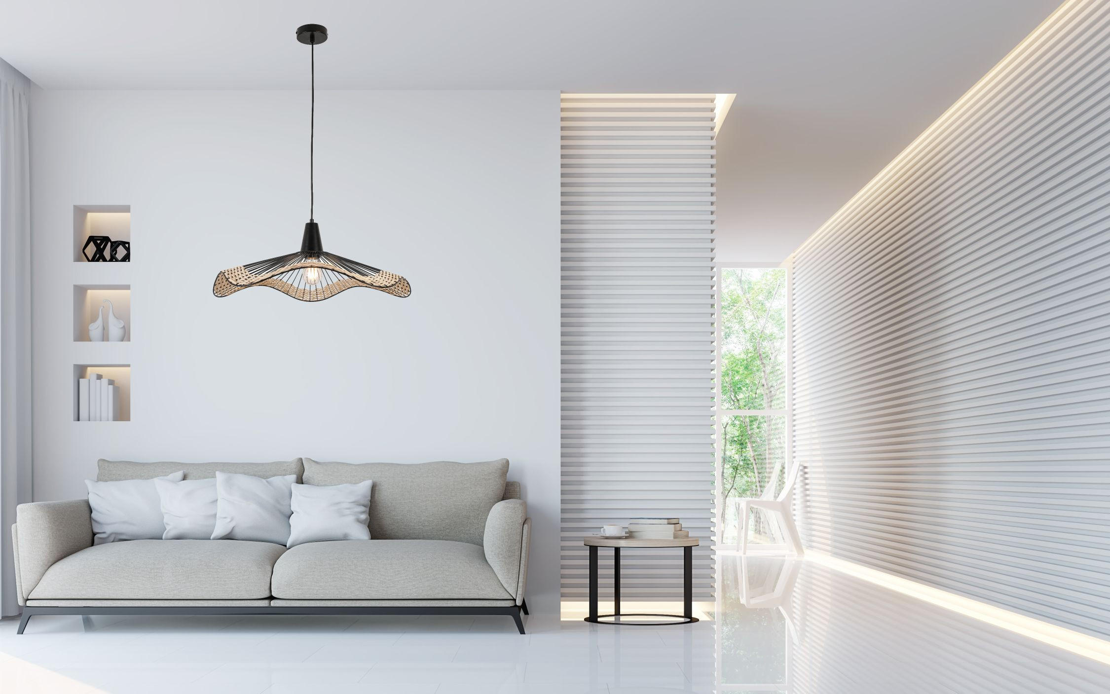 SVJETILJKA VISEĆA    60/60/120 cm     - prirodne boje/crna, Basics, drvo/metal (60/60/120cm) - Marama