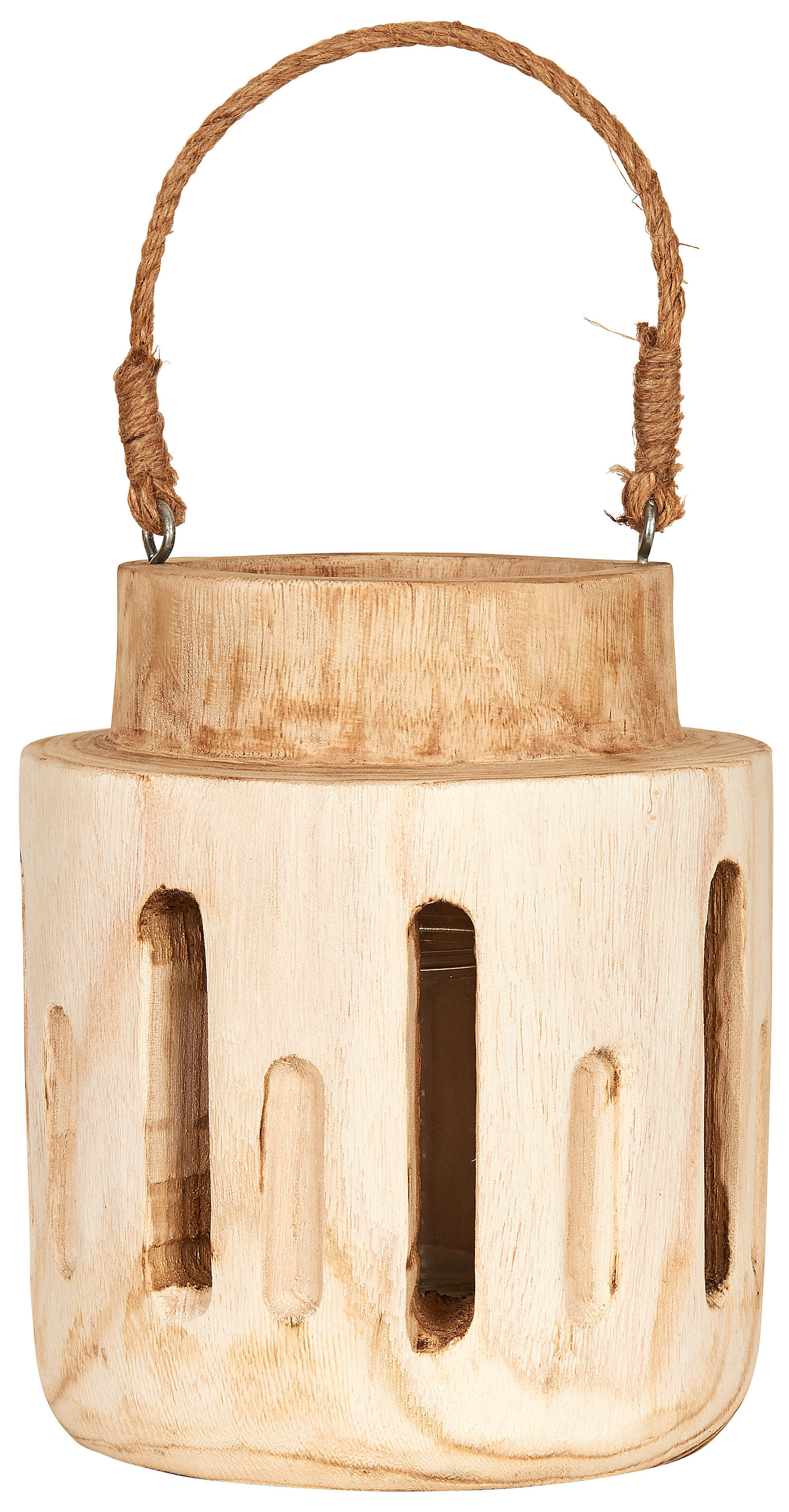 LATERNE - Braun, Natur, Glas/Holz (20/23cm) - Ambia Home