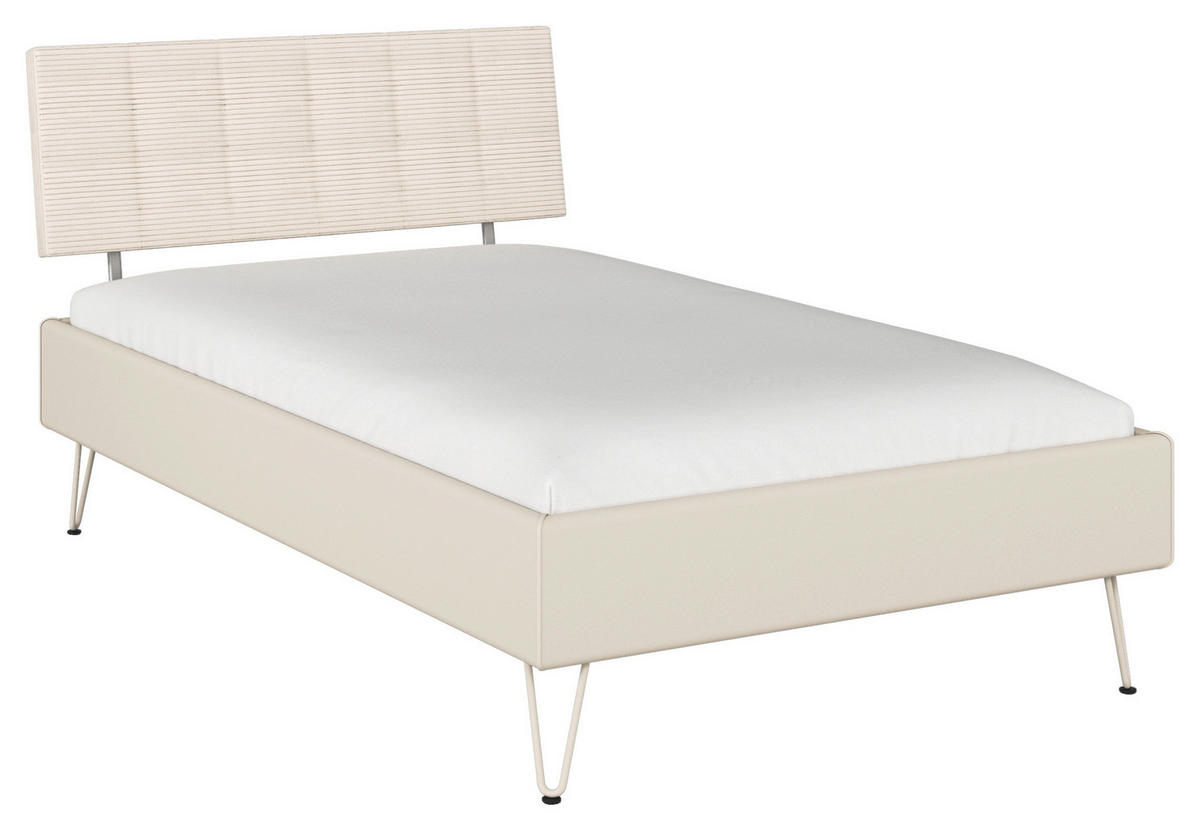 BETT 120/200 cm  in Champagner  - Champagner, Design, Textil/Metall (120/200cm) - Carryhome