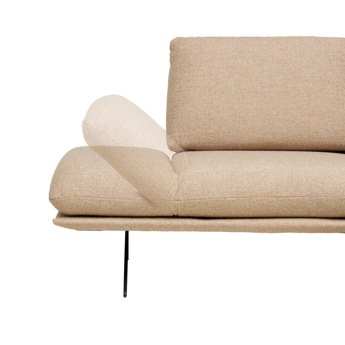 ECKSOFA in Flachgewebe Beige  - Beige/Schwarz, Design, Textil/Metall (155/234cm) - Dieter Knoll