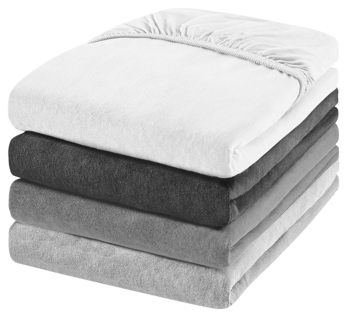 SPANNBETTTUCH FLORENZ Jersey  - Weiß, Basics, Textil (90-100/200-220cm) - Novel