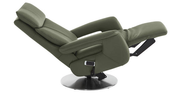 RELAXSESSEL in Leder Grün - Edelstahlfarben/Grün, Design, Leder/Metall (78/112/85cm) - Cantus