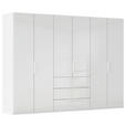 DREHTÜRENSCHRANK 301/235/61 cm,  in Weiß, 6-türig  - Weiß, Basics, Glas/Holzwerkstoff (301/235/61cm) - Novel