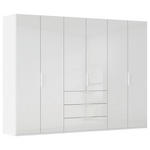 DREHTÜRENSCHRANK 301/223/61 cm,  in Weiß, Weiß Hochglanz, 6-türig  - Weiß Hochglanz/Weiß, Basics, Holzwerkstoff/Metall (301/223/61cm) - Novel