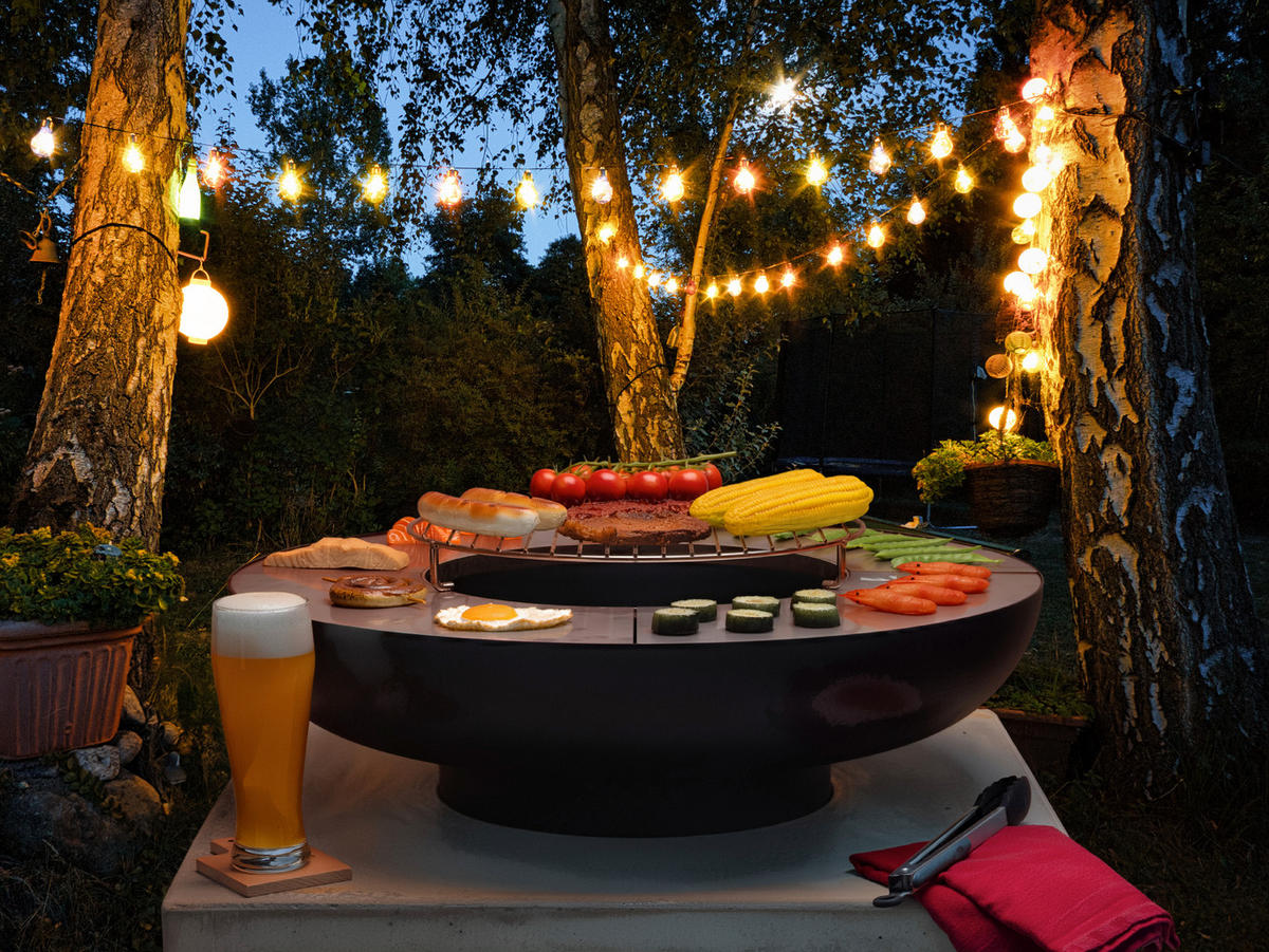 GRILLSCHALE - Schwarz, Basics, Stein/Metall (80/80/76cm) - Nouvel