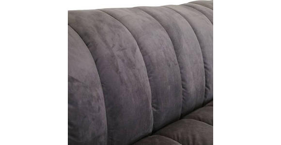 ECKSOFA Grau Samt  - Schwarz/Grau, MODERN, Kunststoff/Textil (270/328/180cm) - Carryhome