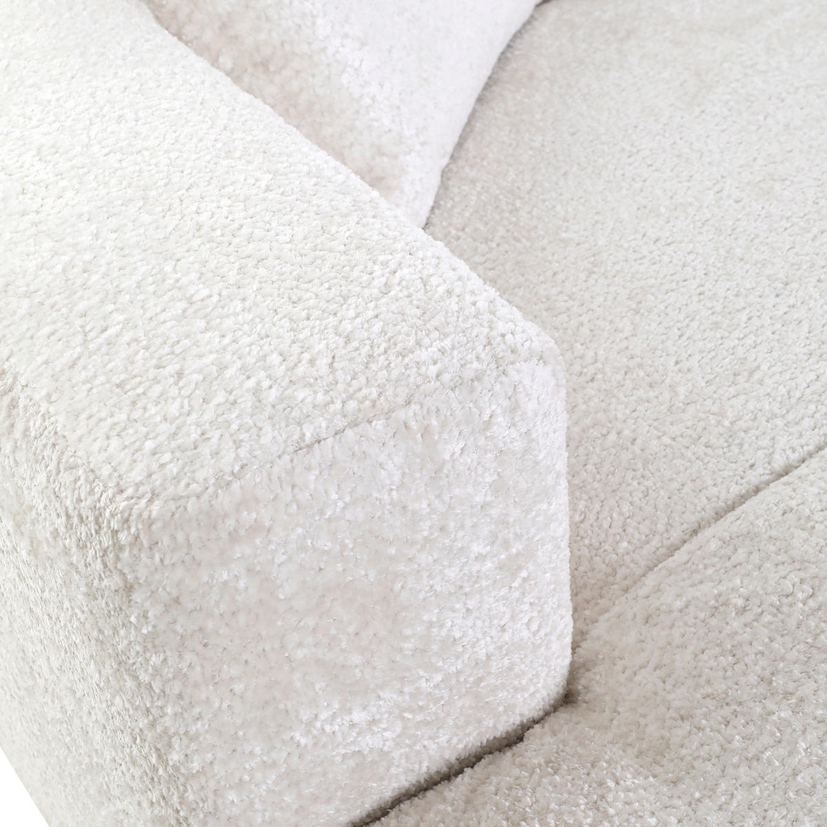 ECKSOFA Creme Chenille  - Creme/Schwarz, MODERN, Kunststoff/Textil (178/323cm) - Carryhome