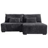 ECKSOFA in Cord Schwarz  - Schwarz, Modern, Holz/Textil (210/145cm) - MID.YOU