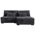 ECKSOFA Schwarz Cord  - Schwarz, MODERN, Holz/Textil (210/145cm) - Carryhome