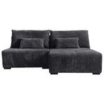 ECKSOFA in Cord Schwarz  - Schwarz, MODERN, Holz/Textil (210/145cm) - Carryhome