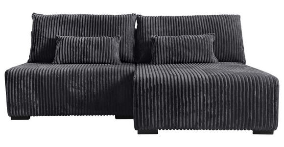 ECKSOFA Schwarz Cord  - Schwarz, MODERN, Holz/Textil (210/145cm) - Carryhome