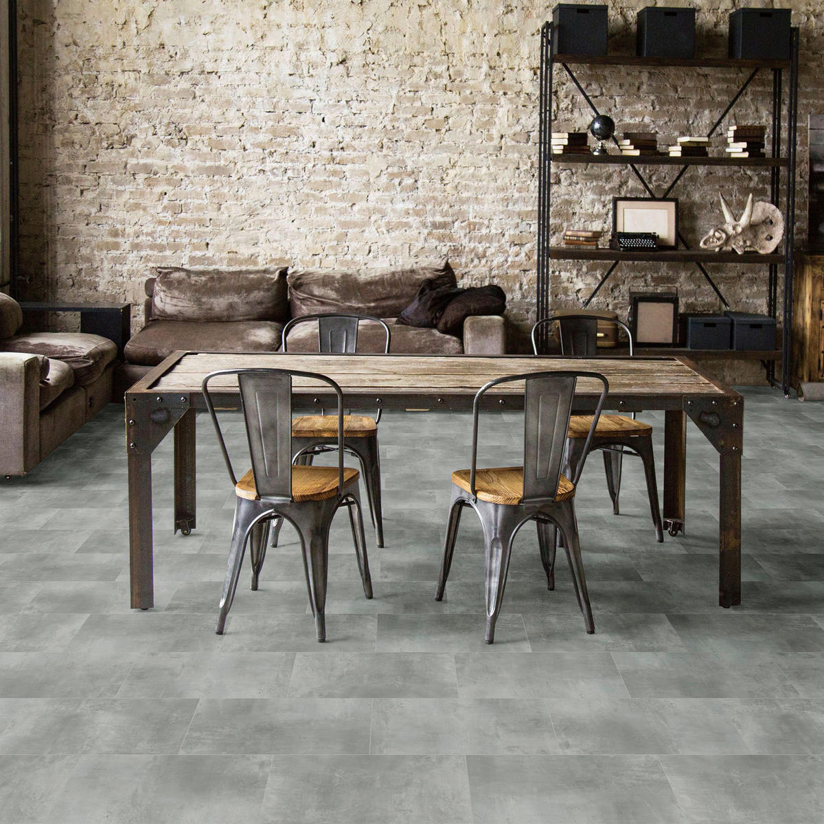 Vinylová podlaha Stone Beton  (m²) šedá - šedá, Design, plast (60/30/0,4cm) - Venda