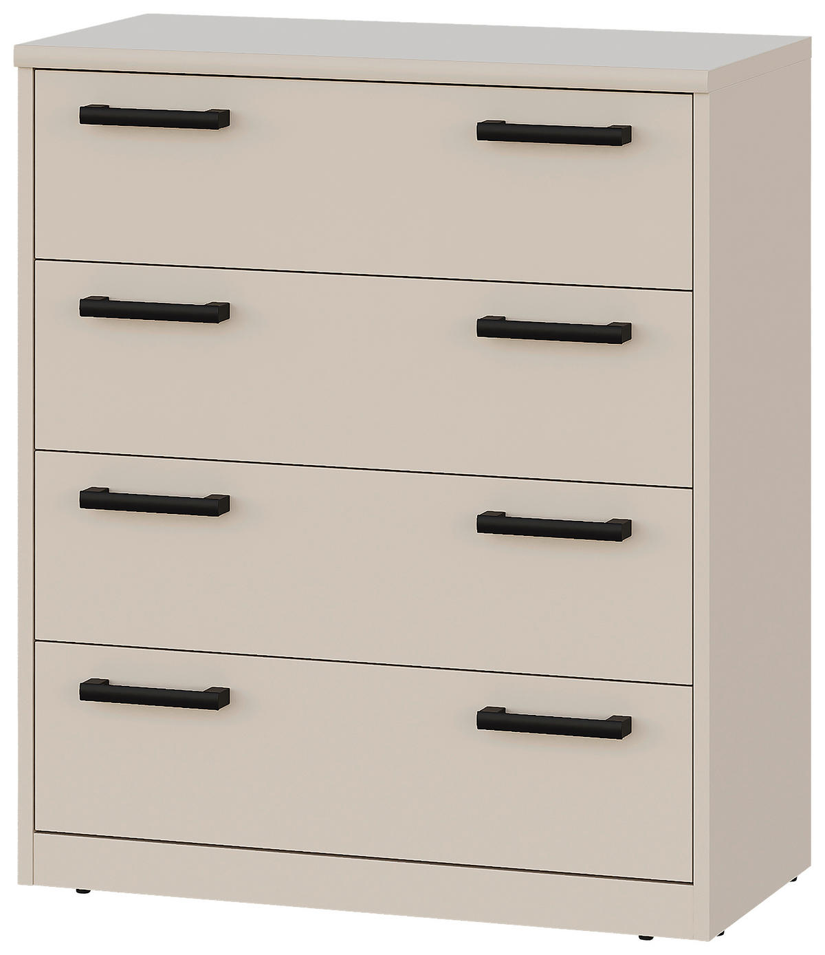 KOMMODE  in 72/84/36 cm  - Kaschmir/Schwarz, Basics, Holzwerkstoff/Kunststoff (72/84/36cm) - Xora