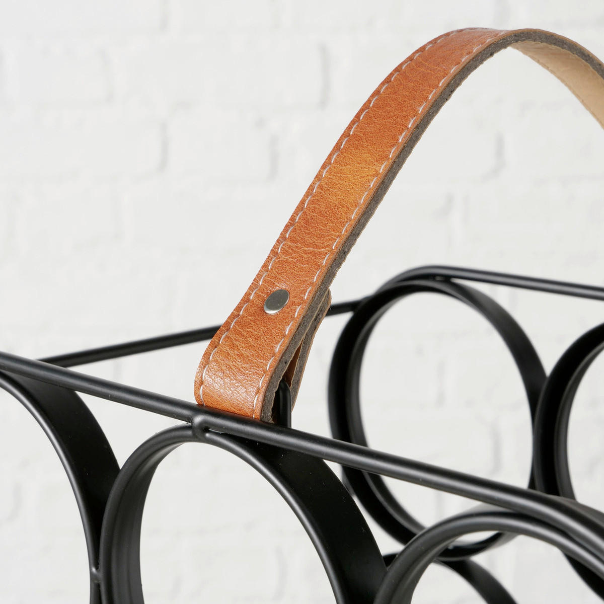 REGÁL NA VÍNO - čierna, Basics, kov (29/18,5/39,5cm)