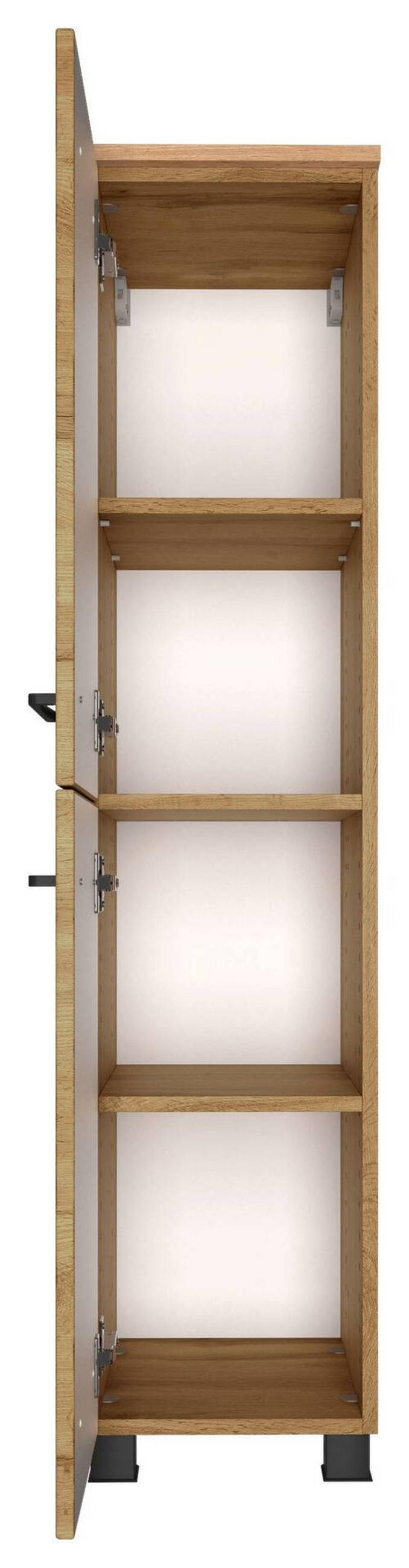 MIDI SKŘÍŇKA, barvy dubu, 30/130/35 cm - černá/barvy dubu, Moderní, kov/kompozitní dřevo (30/130/35cm) - Held