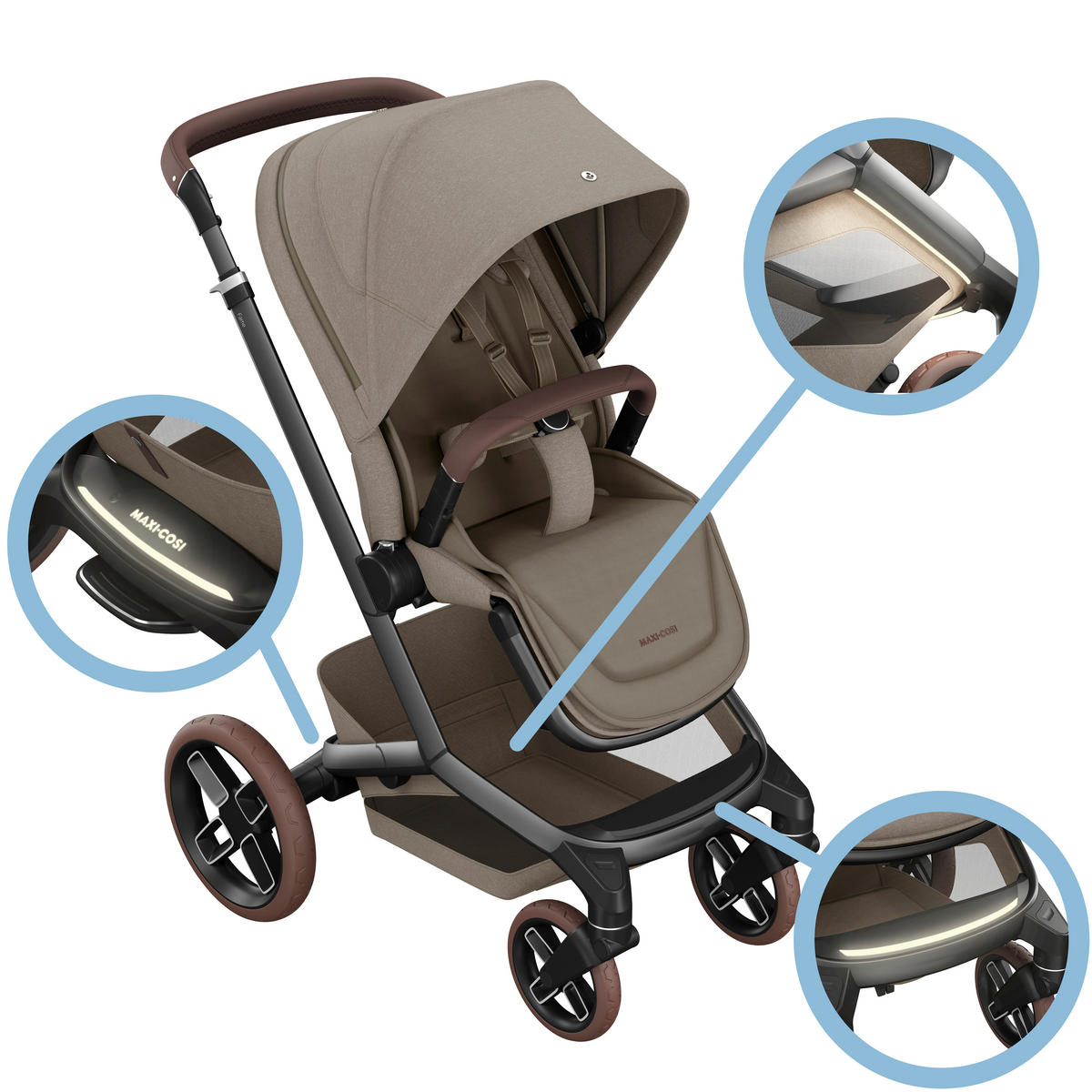 KINDERWAGEN Fame  - Graubraun/Graphitfarben, Basics, Kunststoff/Textil (61.5/110/95,5cm) - Maxi-Cosi