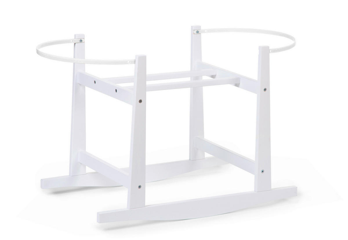 WIEGENGESTELL Rocking Stand Schaukelwiege für Moseskorb  Weiß  - Weiß, KONVENTIONELL, Holzwerkstoff (85/46/54cm) - Childhome
