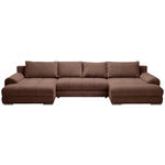 WOHNLANDSCHAFT  in Cord Dunkelbraun  - Chromfarben/Dunkelbraun, KONVENTIONELL, Kunststoff/Textil (180/376/180cm) - Carryhome