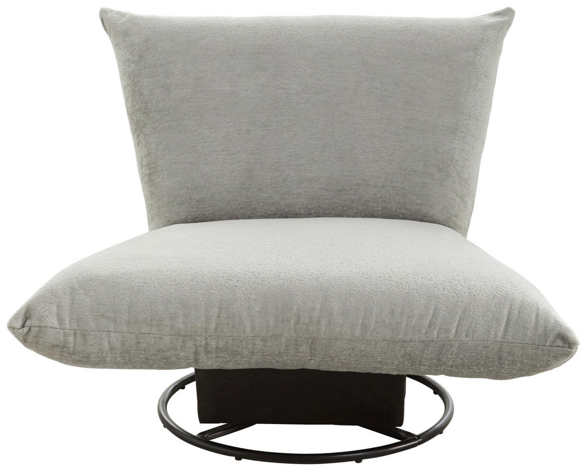 RELAXSESSEL in Textil Grau  - Schwarz/Grau, Design, Textil/Metall (100/78/96cm) - Livetastic
