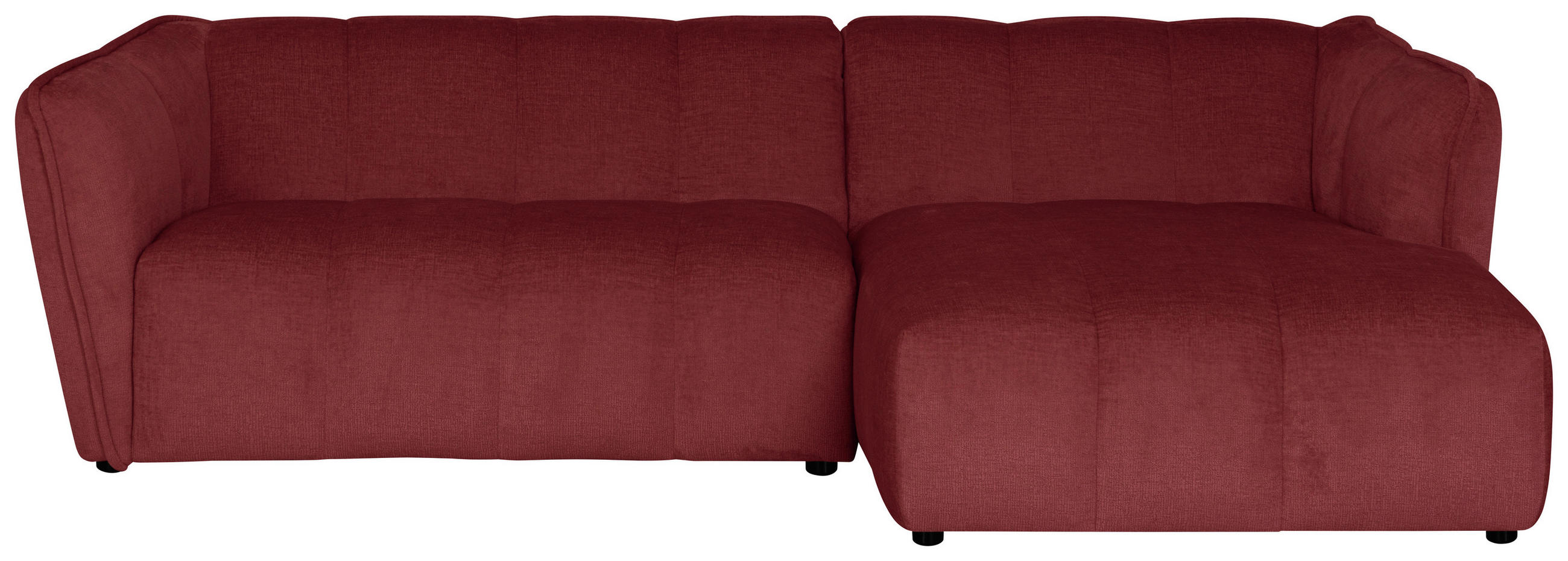 ECKSOFA LIVOLI in Chenille Bordeaux  246/160 cm  - Bordeaux/Schwarz, Design, Textil (246/160cm) - MID.YOU