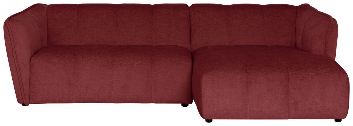 ECKSOFA LIVOLI in Chenille Bordeaux  246/160 cm  - Bordeaux/Schwarz, Design, Textil (246/160cm) - MID.YOU