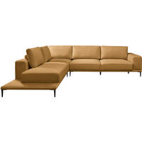 ECKSOFA  in Leinwand Karamell  271/318 cm  - Karamell/Schwarz, Design, Textil/Metall (271/318cm) - Belluti
